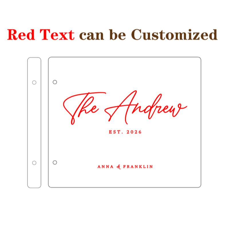 Personalized Family Name Wedding Guest Book – Engraved Wooden Keepsake