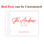 Personalized Family Name Wedding Guest Book – Engraved Wooden Keepsake