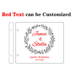 Personalized Floral Wreath Wooden Wedding Guest Book