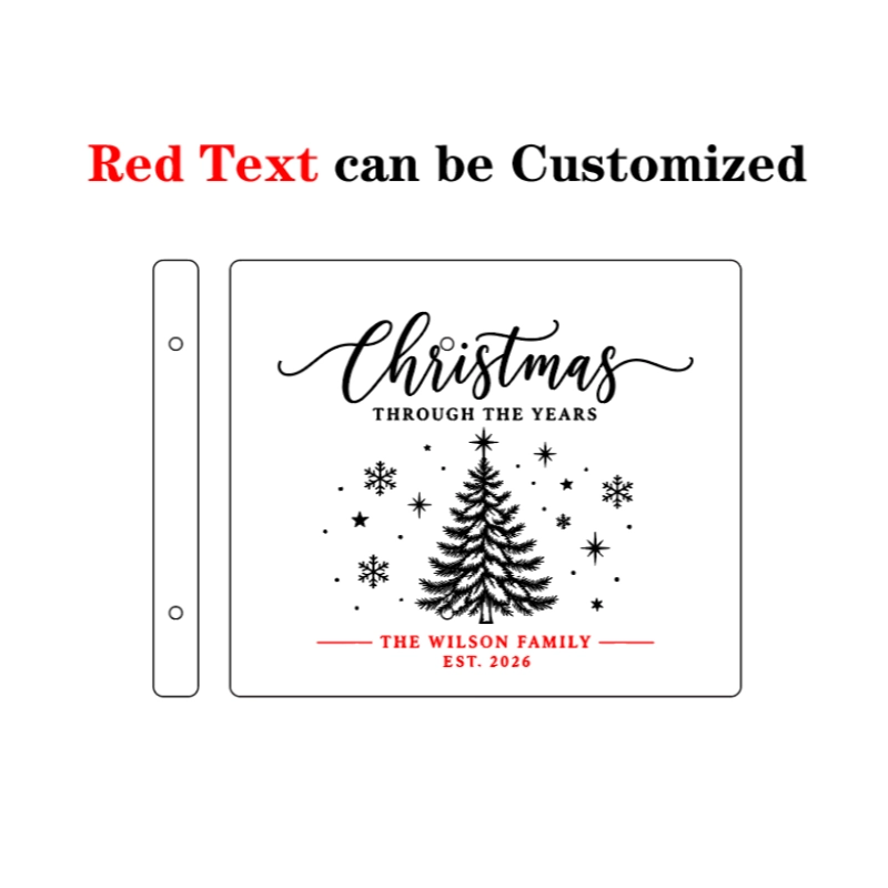 Personalized Wooden Christmas Photo Album | Custom Family Memory Book
