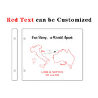 Custom Wood Map Travel Journal - Laser Cut Keepsake Notebook