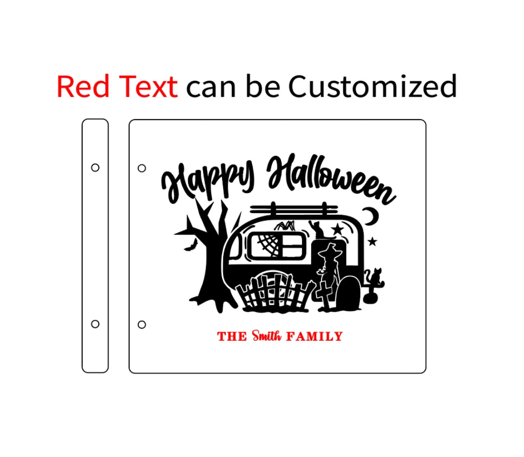 Wooden Halloween Journal for Family | Personalized Engraved Fall Memory Book