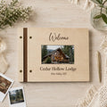 Personalized Airbnb Guest Book, Custom Wooden Welcome Book for Vacation Rental & Cabin Lodge