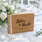 Personalized Wooden Letter to the Bride Book – Handmade Wedding Memory Album & Bridal Shower Keepsake Gift