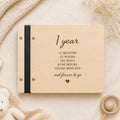 Personalized Wooden Baby Memory Book – First Year Milestone Album Keepsake