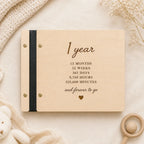 Personalized Wooden Baby Memory Book – First Year Milestone Album Keepsake