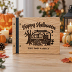 Wooden Halloween Journal for Family | Personalized Engraved Fall Memory Book