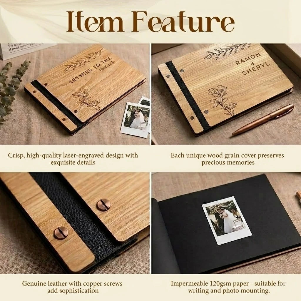 Personalized Wooden Guest Book: Engraved Celebration of Life