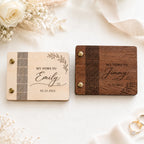 Custom His & Hers Wedding Vow Books – Engraved Wooden Set