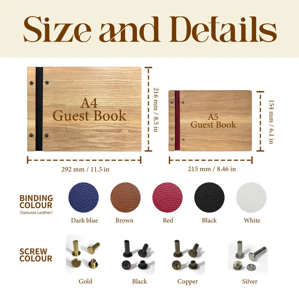 Personalized Wooden Graduation Guest Book | Custom Yearbook &amp; Memory Album