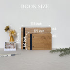 Personalized Engraved Wooden Wedding Guest Book: Photo Album & Sign-in