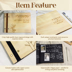 Personalized Wooden Memorial Guest Book | Celebration of Life Sign-In Book | Engraved Remembrance Keepsake Album