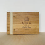 Personalized Wooden Wedding Guest Book: Engraved Photo Album Keepsake