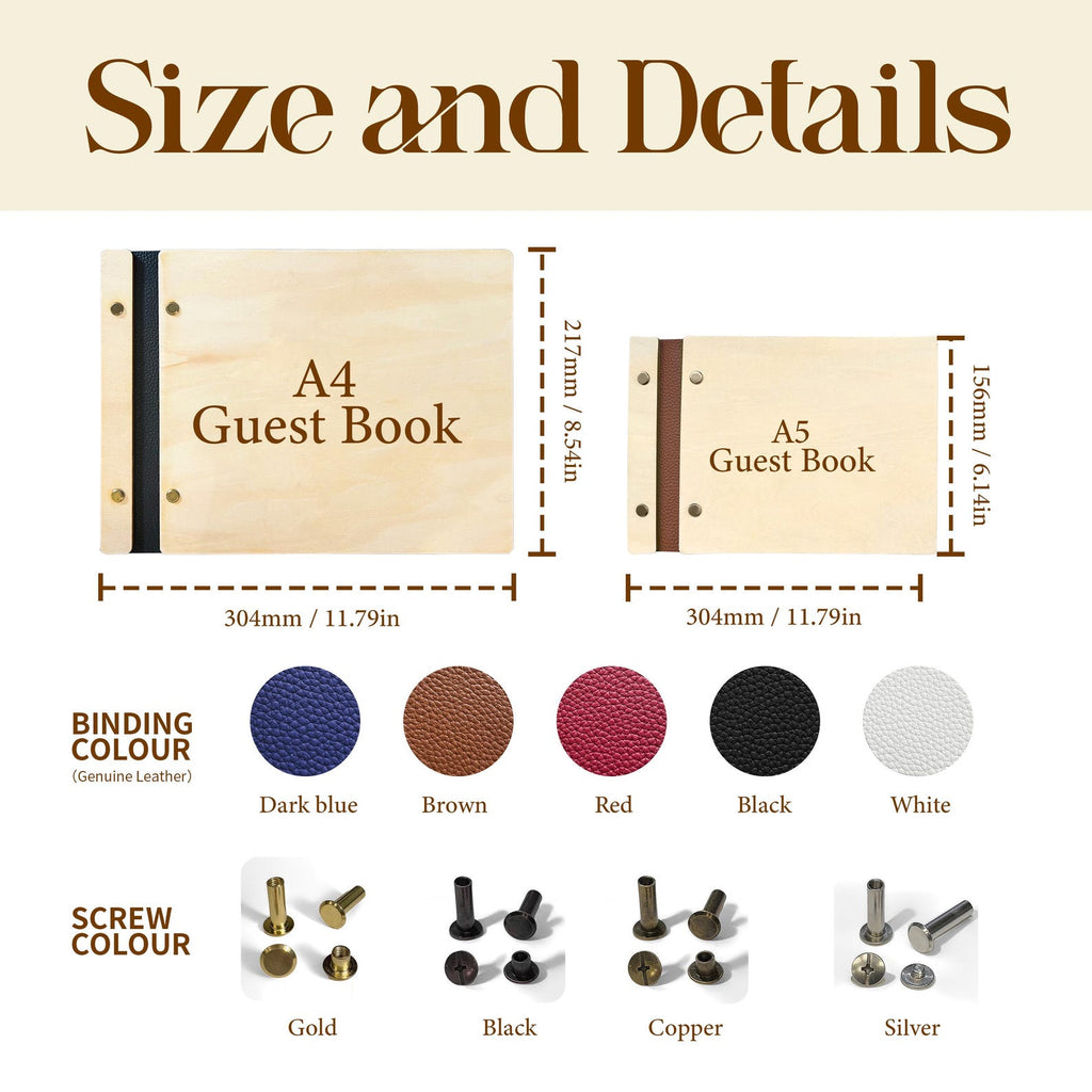 Custom Engraved Wooden Guest Book: Adventure Scrapbook Album