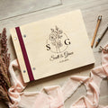 Personalized Wooden Wedding Guest Book: Engraved Photo Album Keepsake