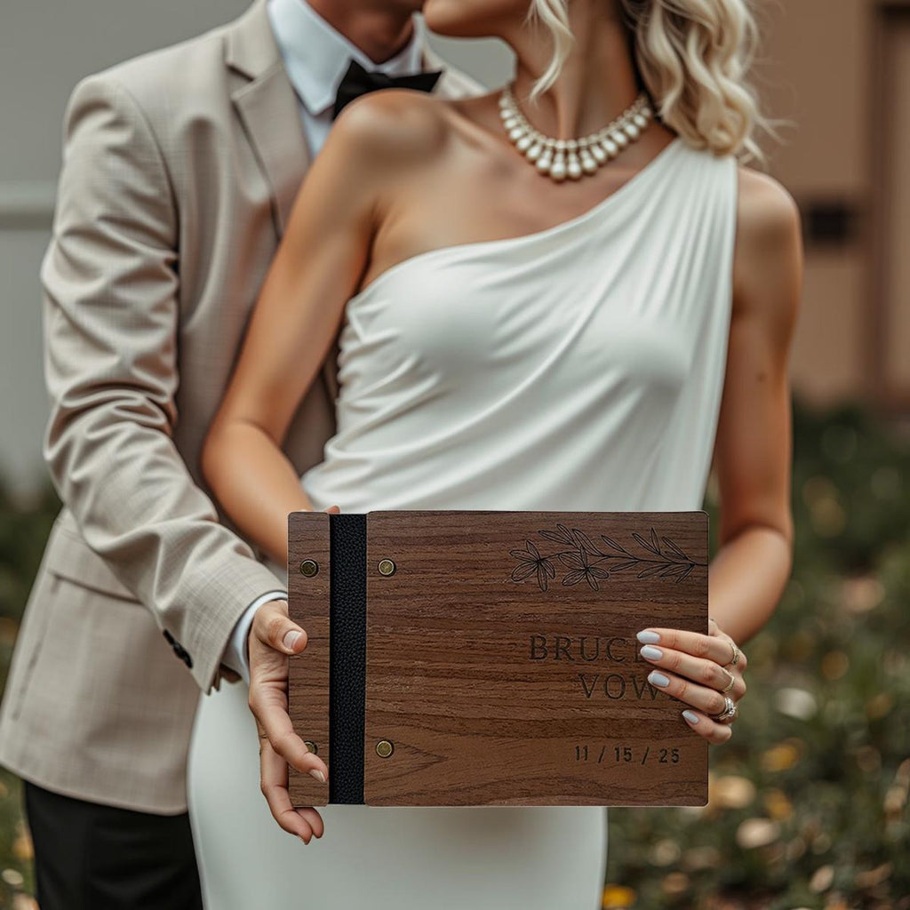 Personalized Wooden Wedding Guest Book, Custom Engraved Guestbook, Polaroid Photobooth Album, Wedding Easter Gift