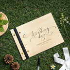 Natural Wood Wedding Guest Book - Custom with Couple's Names & Wedding Date