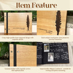Wooden Guest Book, Pine Tree Guestbook, Custom Cabin Lodge Welcome Book for Airbnb