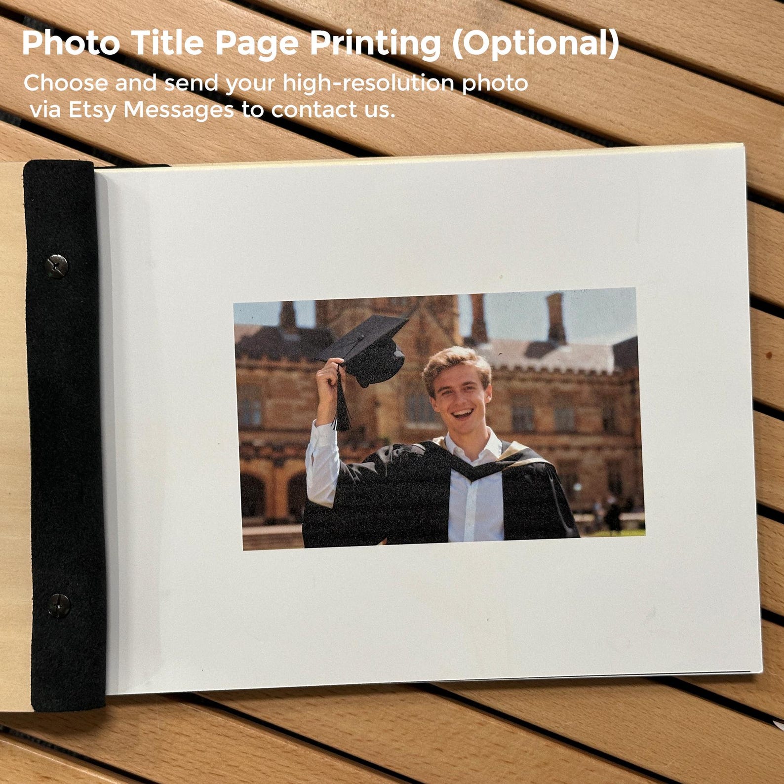 Personalized Wooden Graduate Guest Book Class of 2026 Engraved Graduation Scrapbook