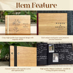Personalized  Wooden Memorial Guest Book, Celebration of Life
