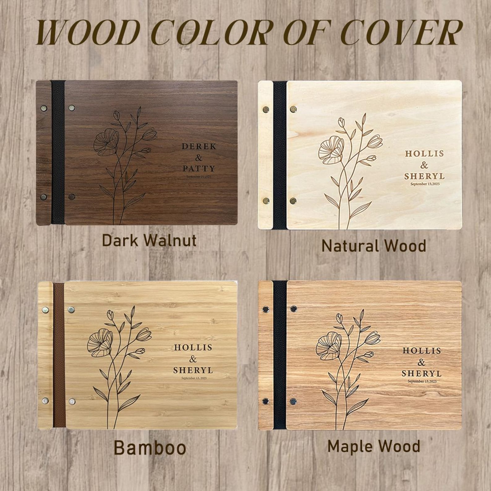 Personalized Wooden Adventure Book: Engraved Travel Scrapbook,Valentine's Day gift