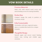 Personalized Wooden Vow Book, Rustic Mountain Engraving, Wedding Guestbook