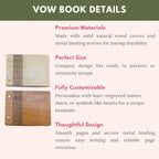 Personalized His & Her Wedding Vow Books – Engraved Wooden Vow Book Set