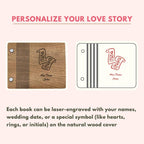Rustic Wooden Wedding Vow Book - Personalized Keepsake