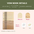 Personalized His & Her Wedding Vow Books – Engraved Wooden Vow Book Set