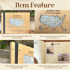 Personalized Wooden USA National Parks Travel Journal, Explorer Gift