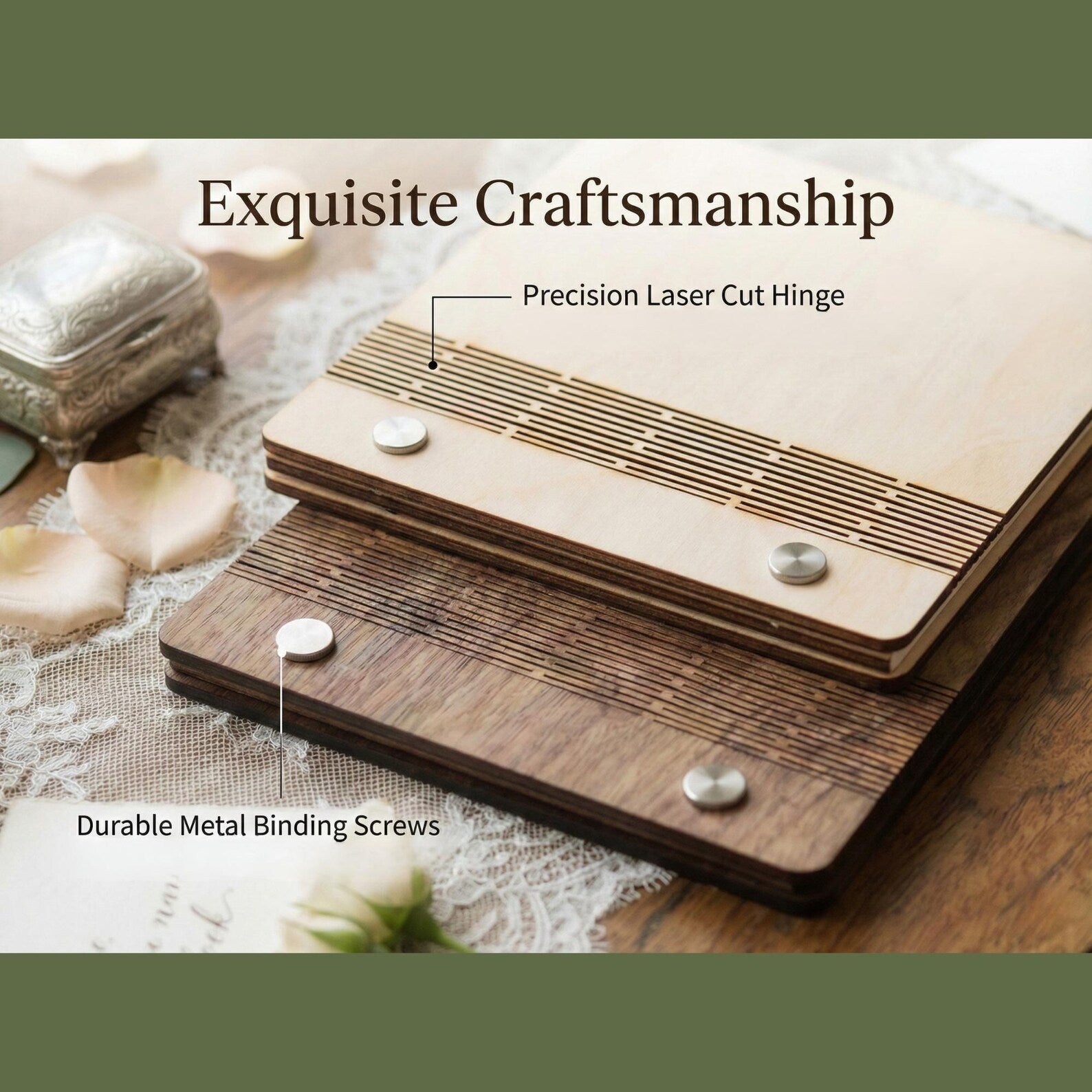 Engraved Wooden Vow Books – Customizable Wedding Keepsake