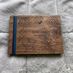 Personalized Nautical Wooden Guest Book Custom Ocean Beach Theme Wedding Sign In Book