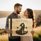 Personalized Wooden Wedding Guest Book, Engraved Photo Album, Valentine's Day gift