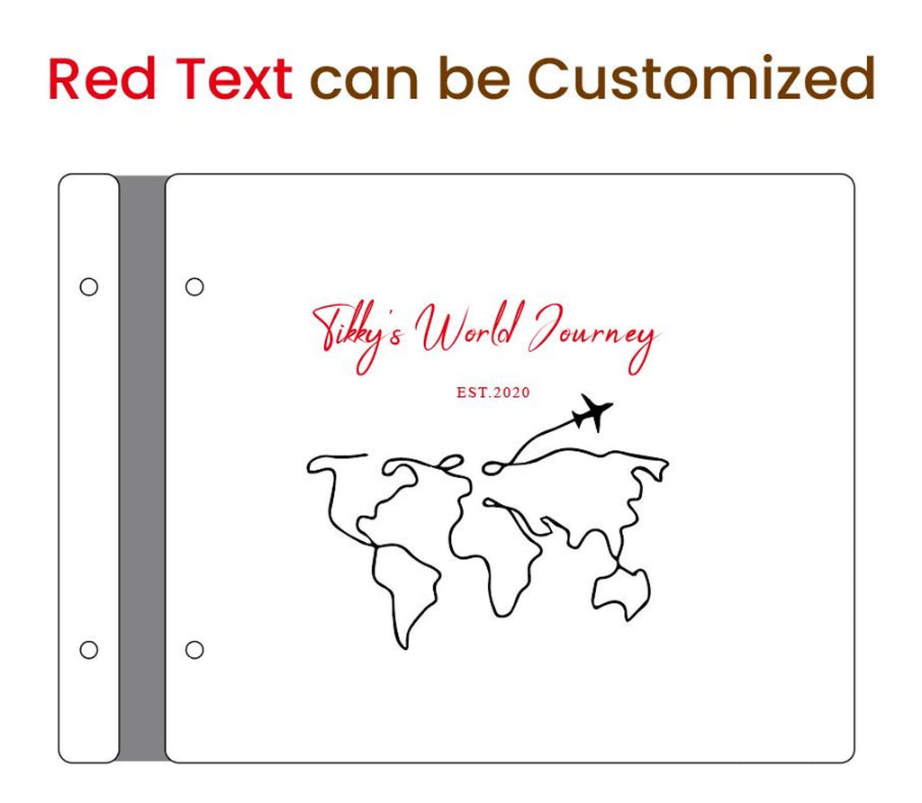 Personalized Wooden Adventure Book: Engraved Travel Scrapbook,Valentine's Day gift
