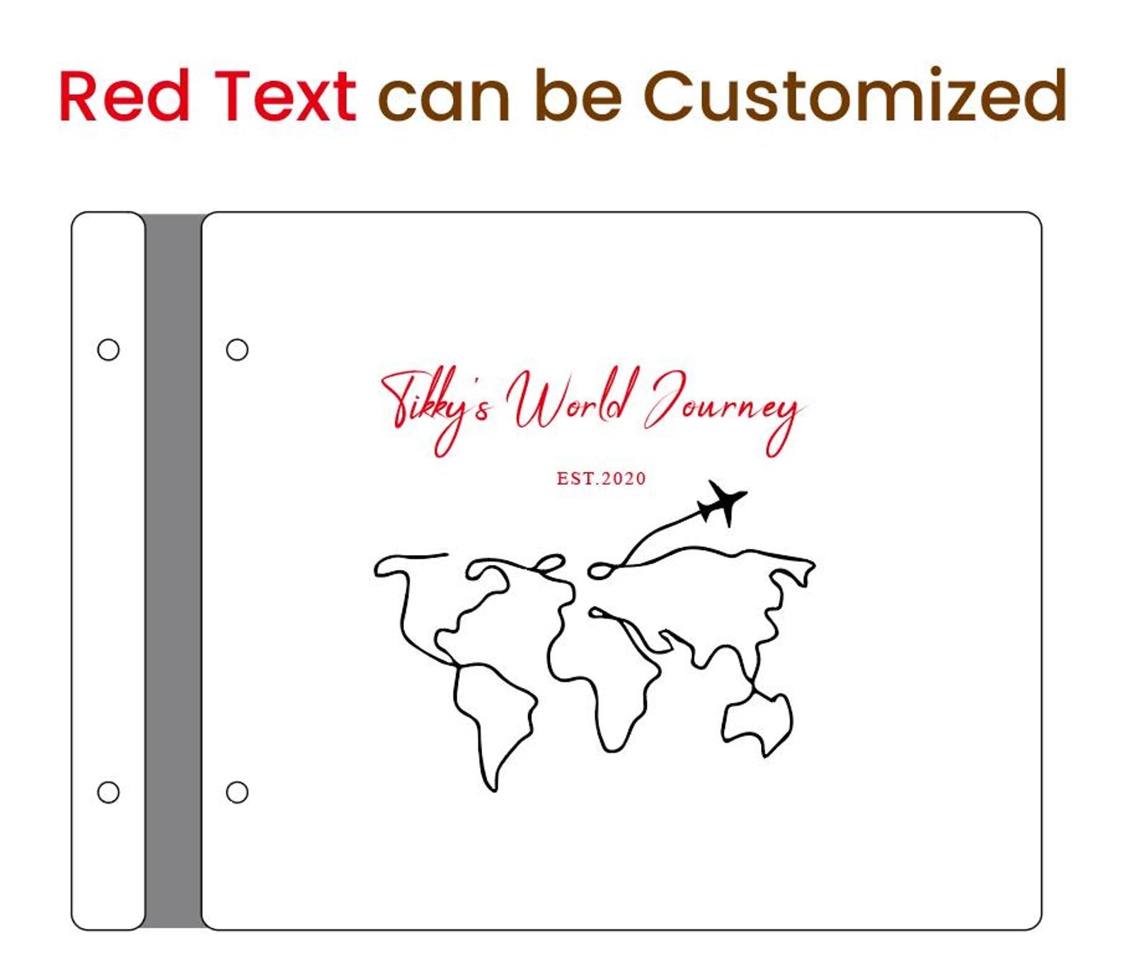 Personalized Wooden Adventure Book: Engraved Travel Scrapbook,Valentine's Day gift