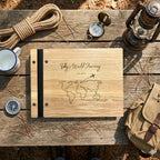 Personalized Wooden Adventure Book: Engraved Travel Scrapbook,Valentine's Day gift