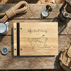 Personalized Wooden Adventure Book: Engraved Travel Scrapbook,Valentine's Day gift