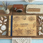 Personalized Nautical Wooden Guest Book Custom Ocean Beach Theme Wedding Sign In Book
