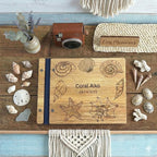 Personalized Nautical Wooden Guest Book Custom Ocean Beach Theme Wedding Sign In Book