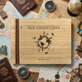 Personalized Wooden Adventure Book: Engraved Travel Scrapbook,Valentine's Day gift