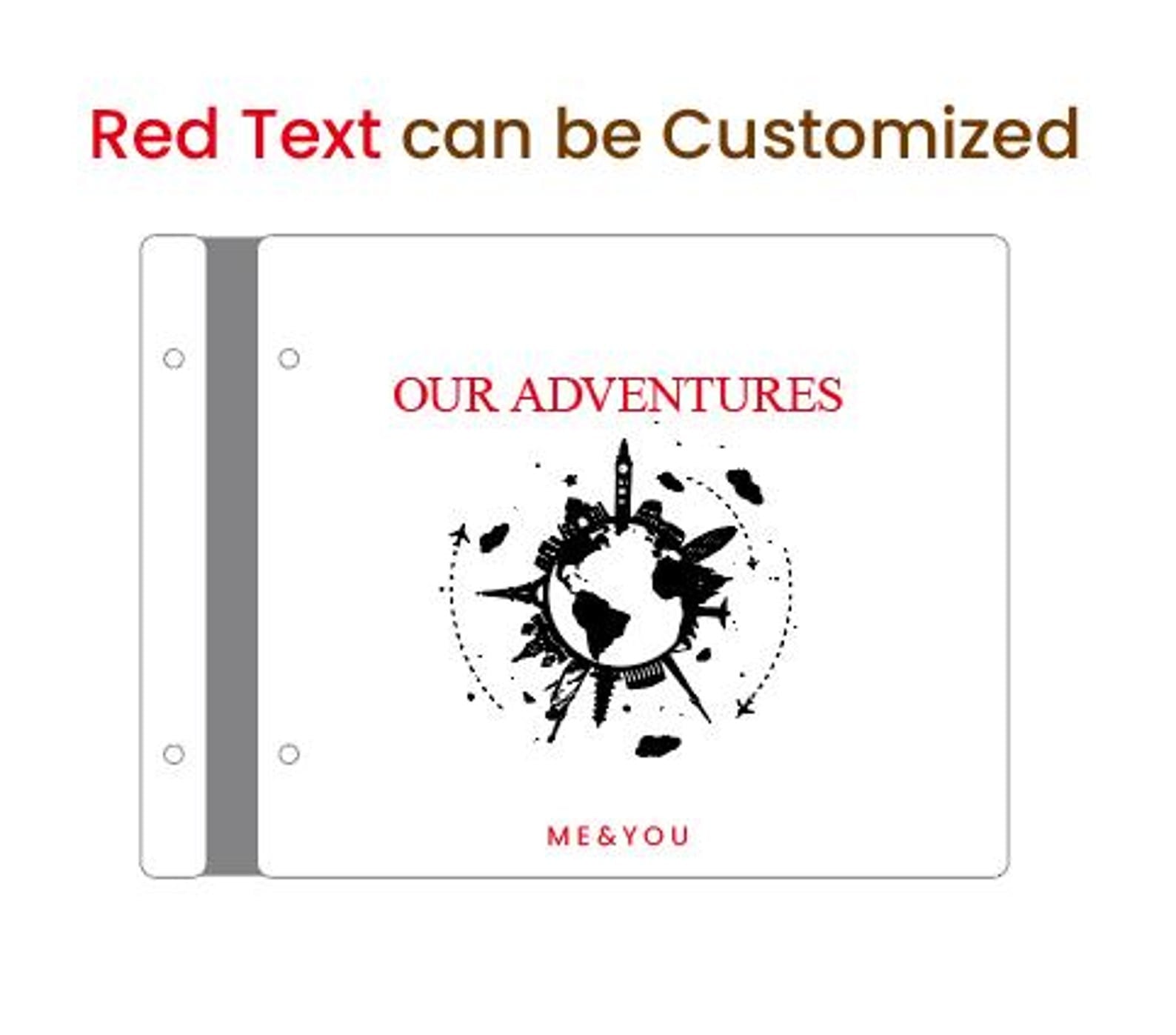 Personalized Wooden Adventure Book: Engraved Travel Scrapbook,Valentine's Day gift