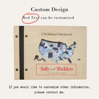 Personalized National Parks Journal for [Names] - Handcrafted Wood & Leather Adventure Memory Book