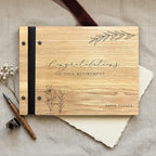 Personalized Wooden Retirement Commemorative Photo Album: Engraved Album, Leather Binding