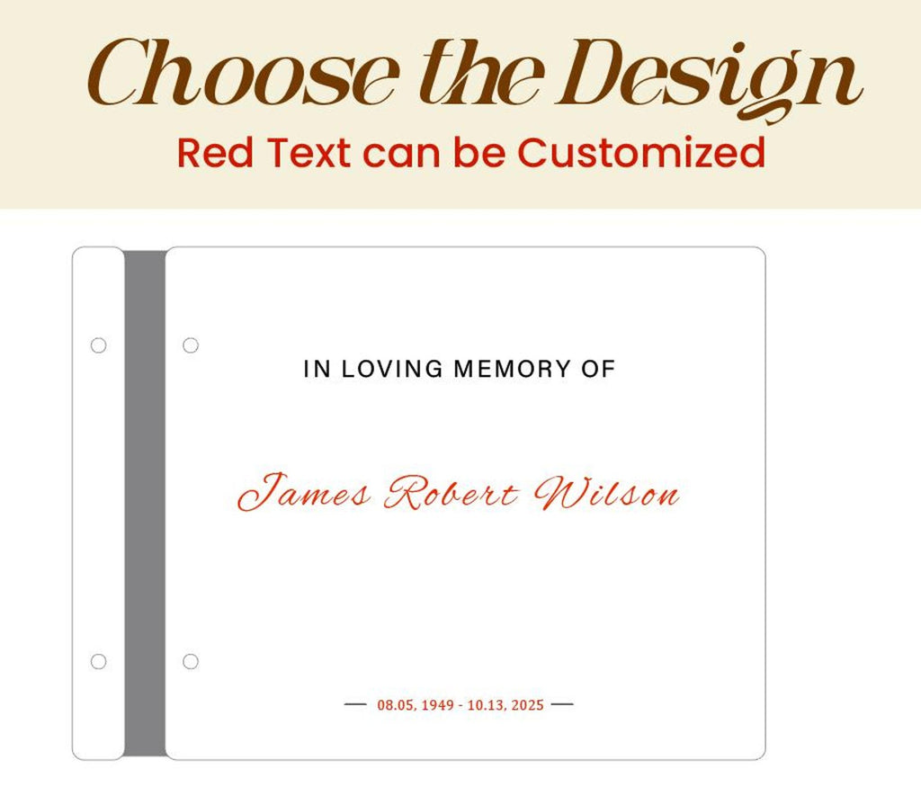 Personalized  Wooden Memorial Guest Book, Celebration of Life Engraved Keepsake
