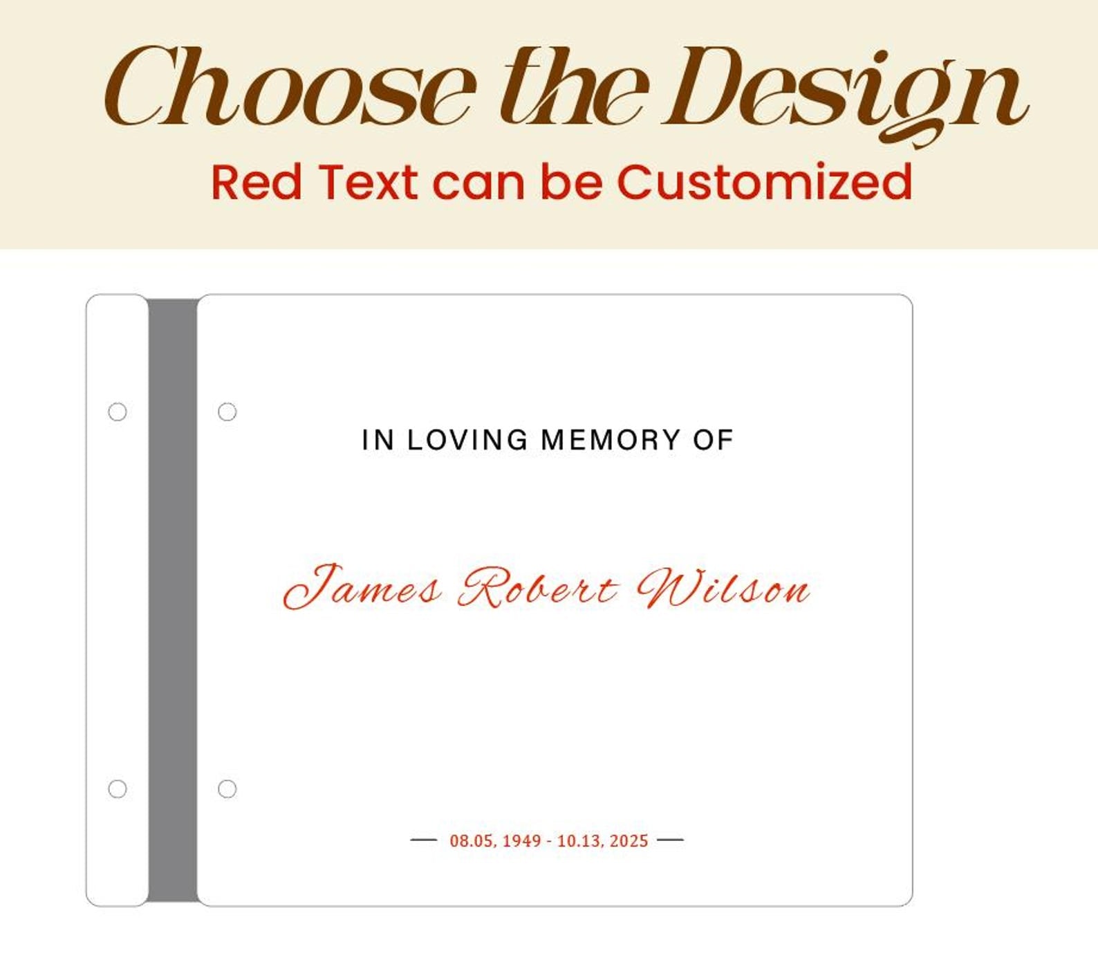 Personalized  Wooden Memorial Guest Book, Celebration of Life Engraved Keepsake
