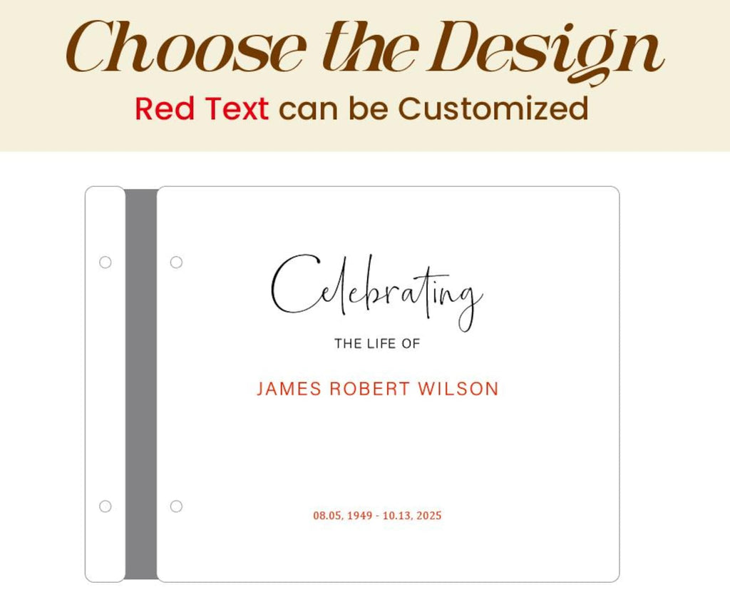 Personalized  Wooden Memorial Guest Book, Celebration of Life