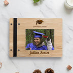 Personalized Graduation Wood Guest Book – Custom Photo Album, Class of 2026 Memory Keeper