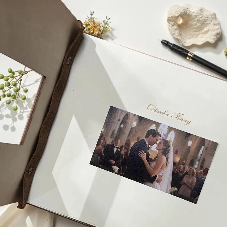 Personalized Wooden Wedding Guest Book & Custom Photo Album