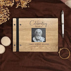 Personalized Wooden Memorial Guest Book, Celebration of Life, Grief Keepsake