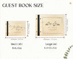 Custom Floral Wooden Wedding Guest Book - Engraved Blessings Keepsake | Personalized with Names & Date